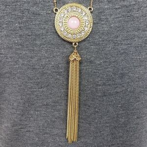 Beautiful Gold Tone with Pink Necklace